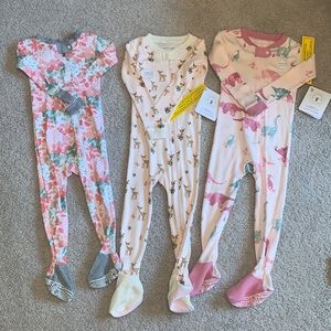 Bundle of Burt’s Bees footie pajamas (size 24 months) 2 are NWT* one in EUC*